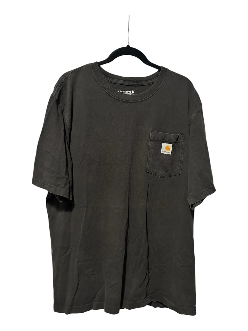 Carhartt Short-Sleeve Pocket Tee in Black with Logo Patch Large